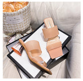 Prenda exterior gruesa de cristal para mujer, tacones que no se cansan